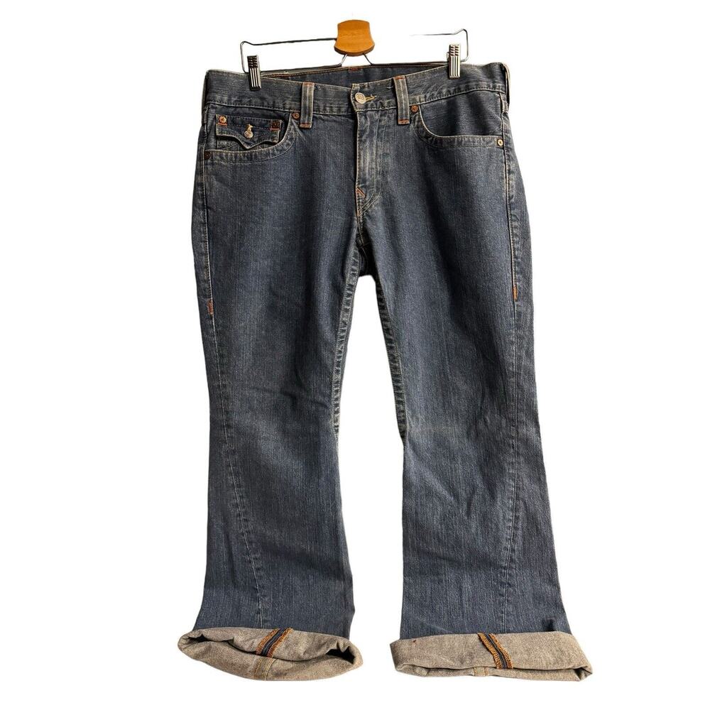 True Religion Y2K Vintage Joey‎ Basic Mens Baggy Jeans 34 x 33 Streetwear EUC